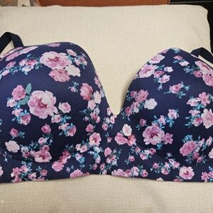 Victoria's Secret Navy and Pink Floral Bra